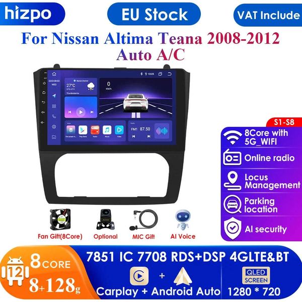 Android 12 DSP IPS QLED per Nissan Teana Altima 2008 - 2012 AT Autoradio Stereo Multimedia Video Navigazione GPS Wireless Carplay