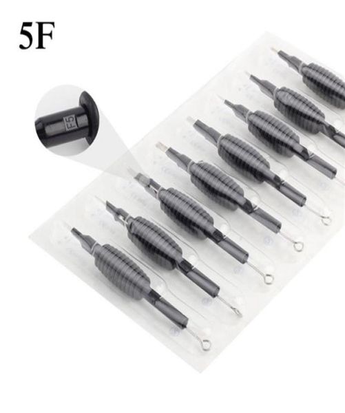 20 x tubo descartável dos apertos da tatuagem com agulhas sortidas 5f tamanho 34 19mm para a arma da tatuagem agulhas copos de tinta kits2468697