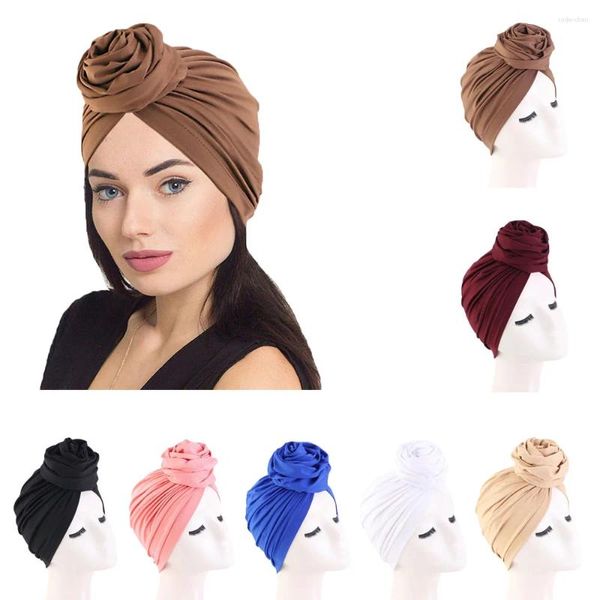 Ethnische Kleidung 2023 Französisch Knoten Frauen Turban Kappe Blume Hijab Mützen Chemo Bonnet Headwrap Muslim Kopftuch Weibliche Kopfbedeckung