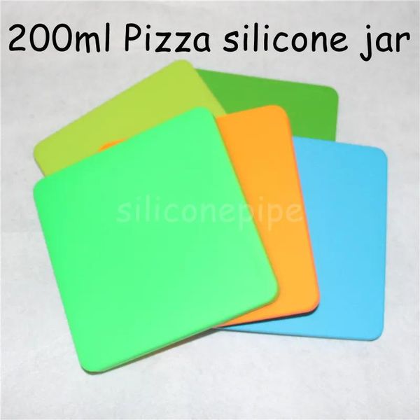 Contenitori Contenitore in silicone concentrato a forma piatta bho box da 200 ml per contenitore per cera a forma di scatola per pizza dab Quadrato grande sigillante sottovuoto personalizzato