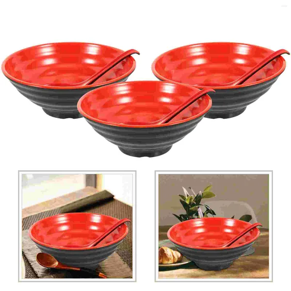 Ciotole Set di ciotole per ramen Noodles Packers Tazza in melamina ceramica adatta al microonde