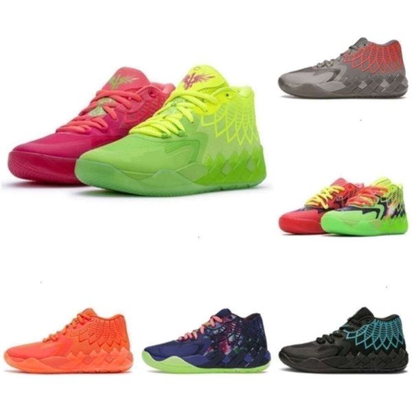 Lamelo ayakkabı top lamelo erkek basketbol ayakkabıları mb01 tasarımcı adam melo ve mb01 01 balaks galaxy mavi yeşil siyah patlama kraliçe tasarımcı spor ayakkabı tra