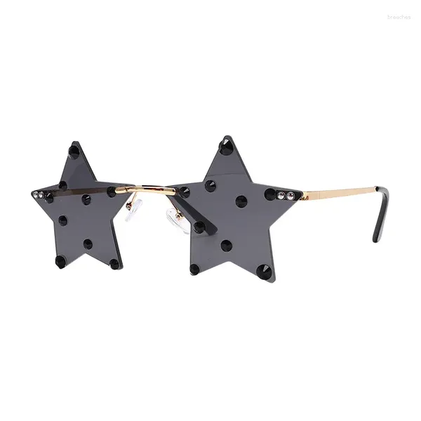 Güneş gözlüğü moda elmaslar yıldız şekli komik pentagram gözlük gözlükleri Noel dekorasyon parti gözlükleri kadınlar çirkin erkekler