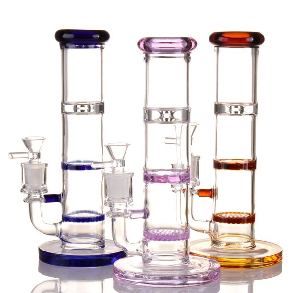 Кальяны Royal Glass Bongs Кальян 9 дюймов HoneycombTurbine прямые водопроводные трубы Высококачественные барботерные трубы Нефтяные вышки Пьянящие толстые