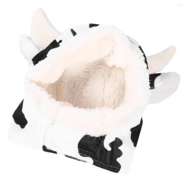 Trajes de gato vestidos para o inverno cão de estimação vaca transformação chapéu papai noel traje adorno