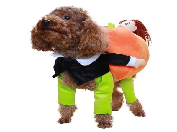 Gomaomi Costume divertente per cani di piccola taglia che trasporta zucca Halloween Natale regalo fantasia tuta vestiti per cuccioli7160363