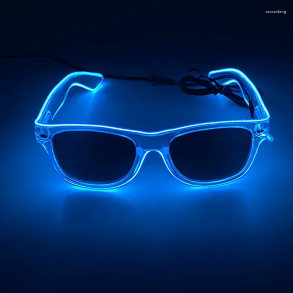Parti Dekorasyonu Floresan ışıltı güneş gözlüğü hafif aydınlık LED gözlükler bar, cadılar bayramı neon yanıp sönen doğum günü sahne malzemeleri