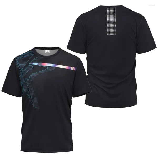 Camiseta masculina moda simplicidade cor sólida camisa esportiva ao ar livre badminton tênis de mesa roupas de treinamento casual manga curta topo