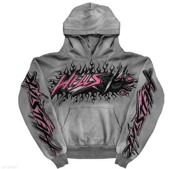 Hellstar estúdios bat rapper hip hop rua com capuz homens designer hoodies das mulheres moletom pulôver roupas masculinas esportes correr wgu4