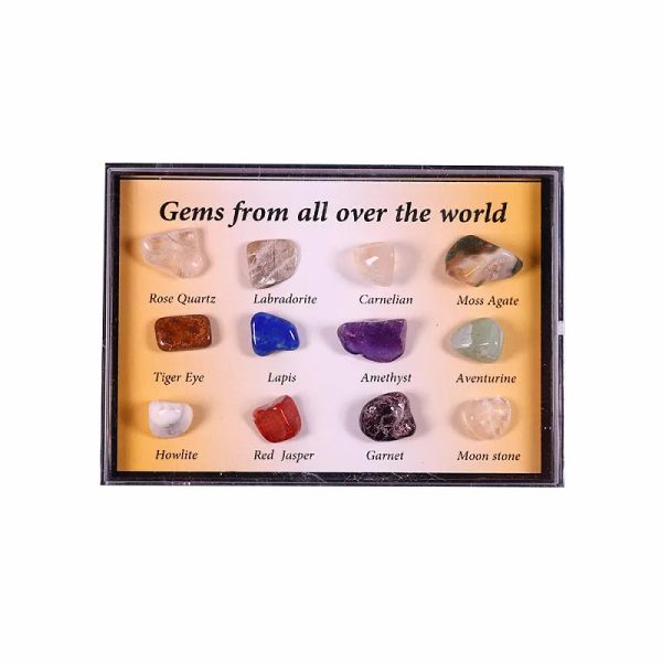 12 видов натуральных кристаллов, мини-коллекция, драгоценный камень, минеральный камень, стандартная подарочная коробка, обучающие образцы, новинка, подарки для вечеринки LL