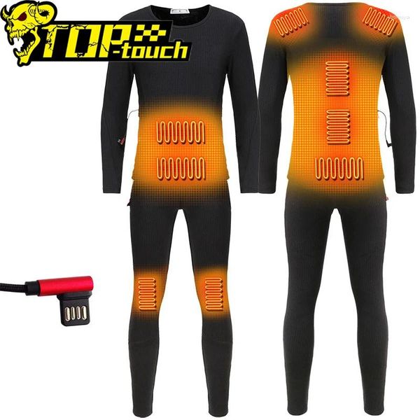 Vestuário de motocicleta jaqueta térmica aquecida de inverno masculina colete roupa íntima de lã esporte ao ar livre