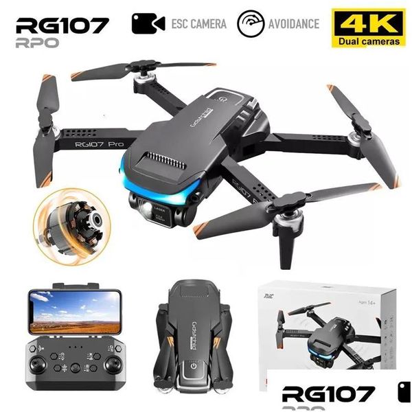 Aereo Elettrico/Rc Aereo Elettrico Rc Rg107 Pro Drone 4K Professionale Doppia Fotocamera HD Fpv Mini Dron Antenna P Ografia Brushless