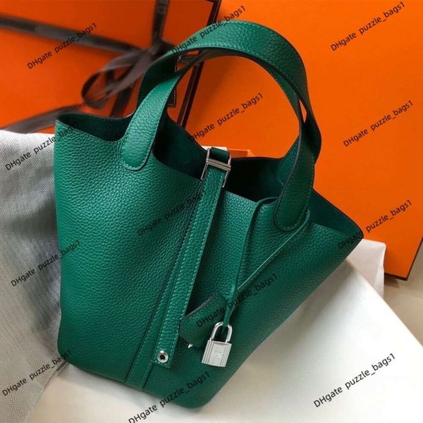 Designer balde sacos de moda marca bolsas tote high end camada superior togo couro vegetal cesta saco feminino elefante cinza balde bolsa bolsa