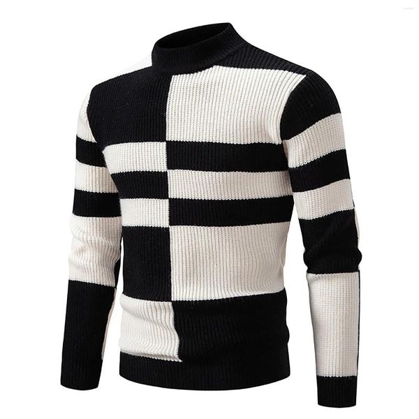 Maglioni da uomo 2023 Inverno Mezzo dolcevita Maglione pullover abbinato Maglia Gioventù Ragazzi Cappotti Lunghezza al ginocchio Autunno per gli uomini