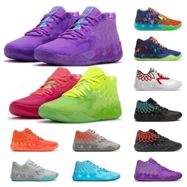 Novità 2023 Lamelo Ball Mb 01 Scarpe da basket Rosso Verde e Galaxy Viola Blu Grigio Nero Queen Melo Shoe Trainner Sneakers Giallo Top Quailty