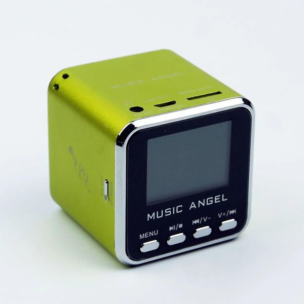 Altoparlanti MUSIC ANGEL Mini altoparlante USB Micro SD TF Amplificatore audio HiFi MP3 4 Display sveglia Lettore digitale183R