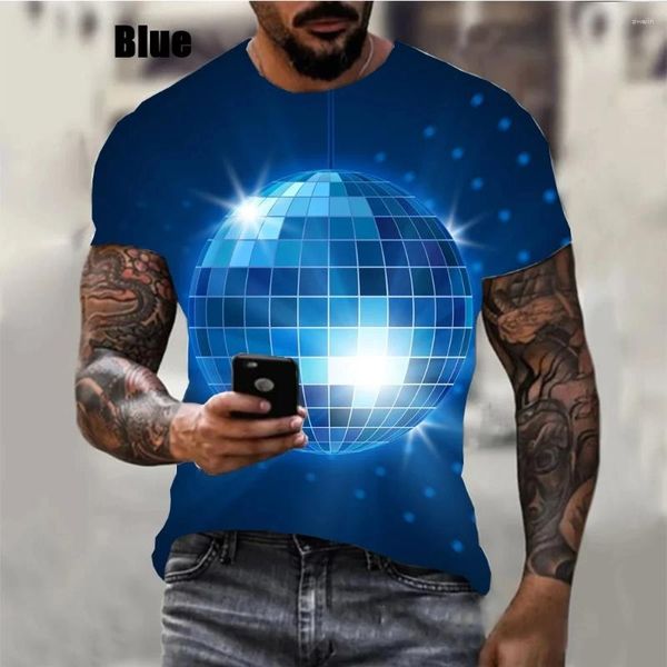 T-shirt da uomo 2023 3D stampato modello lanterna colorata divertimento estivo e moda a maniche corte girocollo casual Top T-shirt abbigliamento