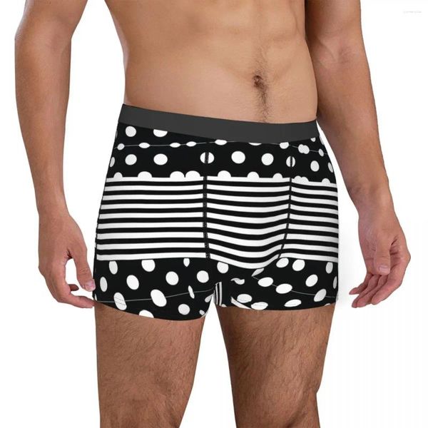 Mutande Exotic Smalls Strisce in bianco e nero 1 Boxer da uomo indossabili primaverili Novità Divertente