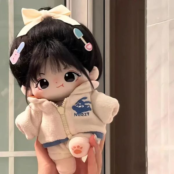 20 см Kawaii плюшевая фигурка человеческой куклы, милое лицо, хлопковое тело, куклы, мягкие плюшевые игрушки, подарок для детей, подруга 231229