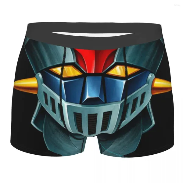 Cuecas UFO Robot Mazinger Z Boxer Shorts para homens 3D impresso anime cuecas cuecas estiramento