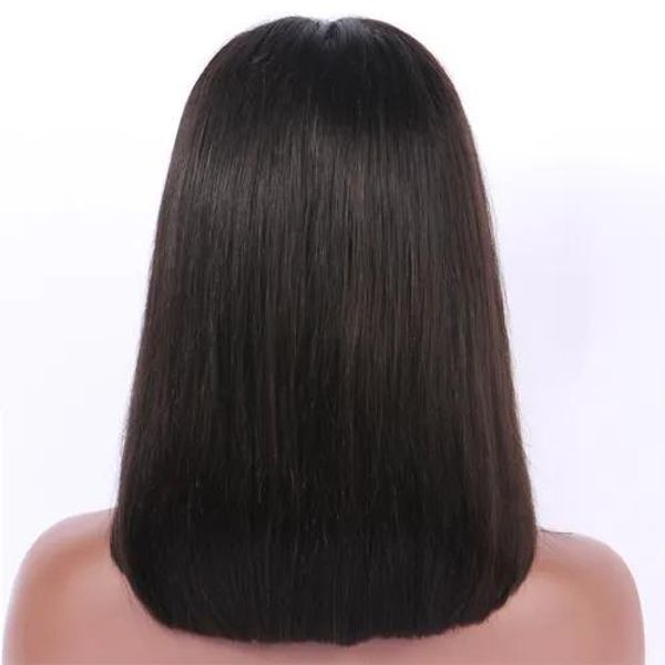 Peruk insan saçları ağartılmış düğümler tam dantel peruk Brezilya Malezya Orta boyu İsviçre Dantel Kapak Dantelli Peruk Bob Peruklar Siyah Kadınlar İçin