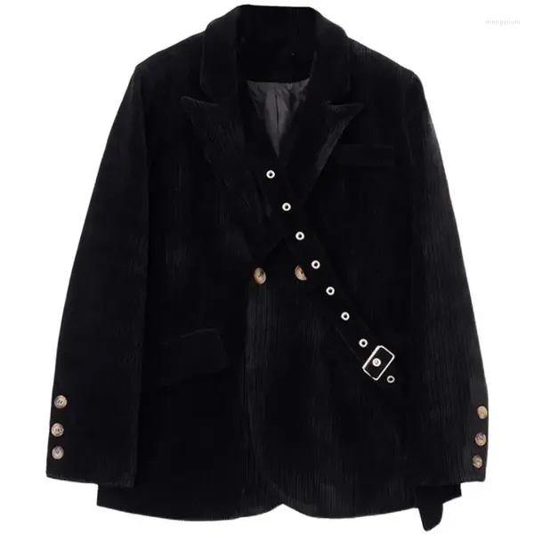 Abiti da donna Velluto a coste Caldo Nero Blazer ampio Donna Giacca lunga Abito in velluto solido Capispalla Abbigliamento Cappotti per le donne Saldi sartoriali