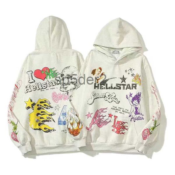 Y2k Hellstar Sweat À Capuche Survêtement Designer Homme Femme Pantalon À Manches Longues Coton Marque De Mode Sweats À Capuche Ensemble Kiss Me Im a Hellstar EGAQ