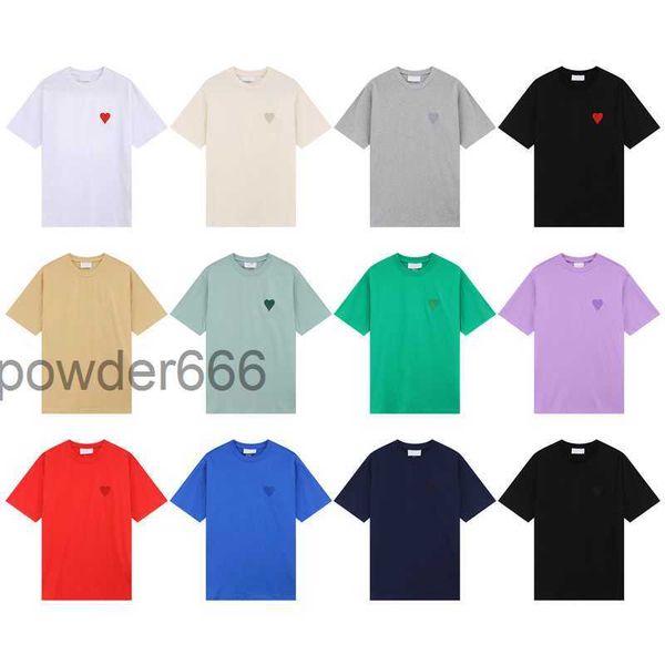 Jogar Marca Mens Camisetas Mais Novo Mens Mulheres Designer de Luxo Amis Camiseta Moda Masculina Casual Camiseta Homem Roupas Pequeno Coração Vermelho Chuan Kubao Ling Polo Shi LJ45