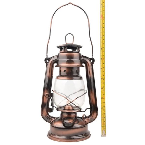 Titulares 24cm europeu handheld terra acampamento lâmpada bronze querosene lâmpada estilo antigo único retro castiçal iluminação ao ar livre decoração de casa