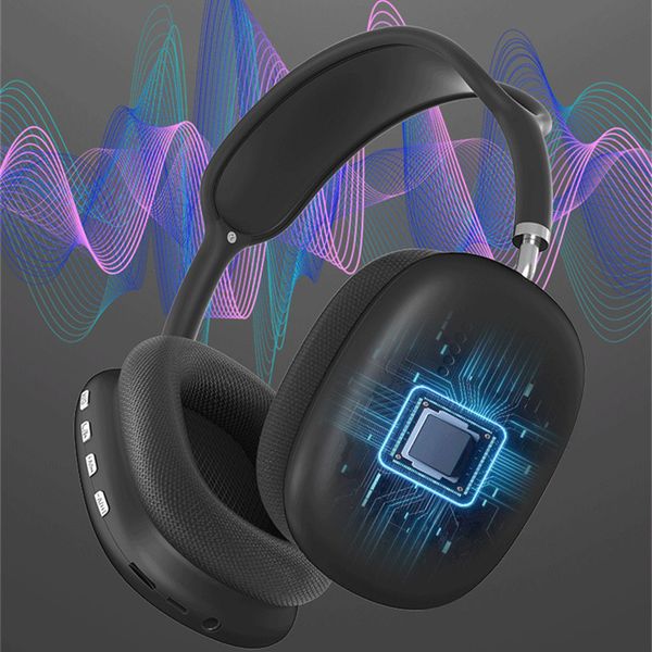 Высокое качество P9 Pro Max Беспроводная гарнитура Накладные Bluetooth Регулируемые наушники с активным шумоподавлением Hi-Fi стереозвук Наушники для музыкальных игр Путешествия Работа