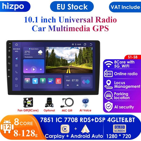 Android 12 Universal Autoradio Bluetooth Freisprecheinrichtung 10,1 Zoll HD Touchscreen 8+128 Headunit 4GLTE Wifi SWC Mirrorlink Autoradio