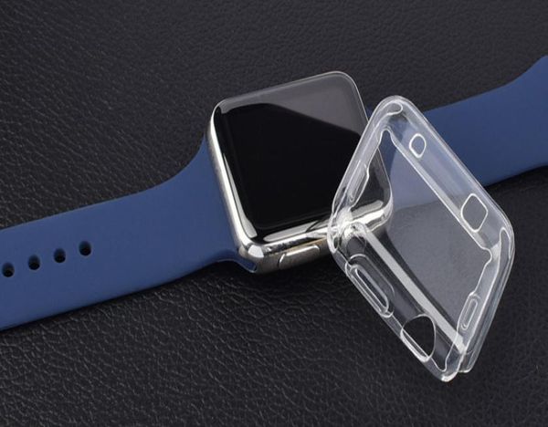 Universal transparente cristal claro macio tpu borracha silicone capa protetora caso completo para apple watch iwatch série 2 3 45586584