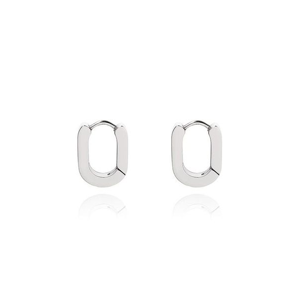 Ear Cuff in acciaio al titanio non sbiadisce stile minimalista audace orecchini ad anello ovale piatto personalità maschile e femminile street250G