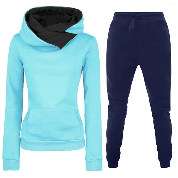 Damen Zweiteiliger Hosen-Smokinganzug für Frauen, formeller Wasserfallausschnitt, Farbblock-Sweatshirt-Sets, 2 Outfits, Trainingsanzüge, 16-W-Kleider, Hochzeitsgast