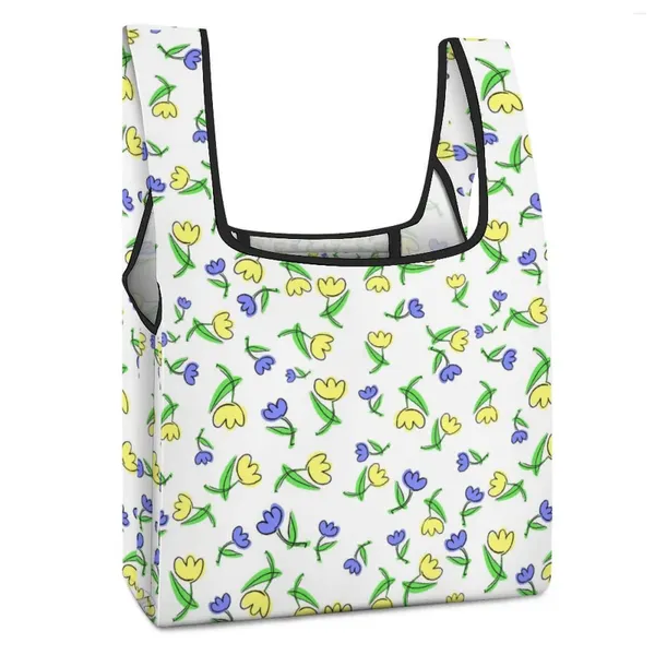 Sacos de compras Impressão Padrão Personalizado Saco Dobrável Grande Bolsas de Viagem de Alimentos Domésticos para Produtos Pacote Organizador de Vegetais