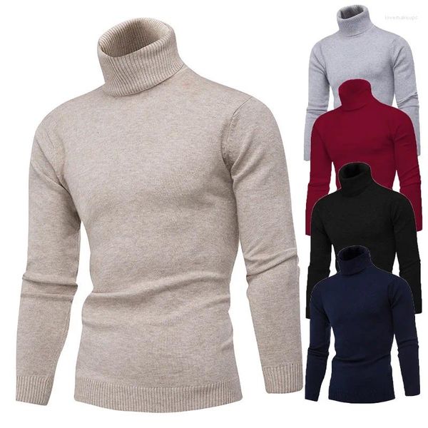 Maglioni da uomo Maglione a collo alto autunno e inverno Non Pilling Edizione coreana Maglieria Pullover alla moda Fondo