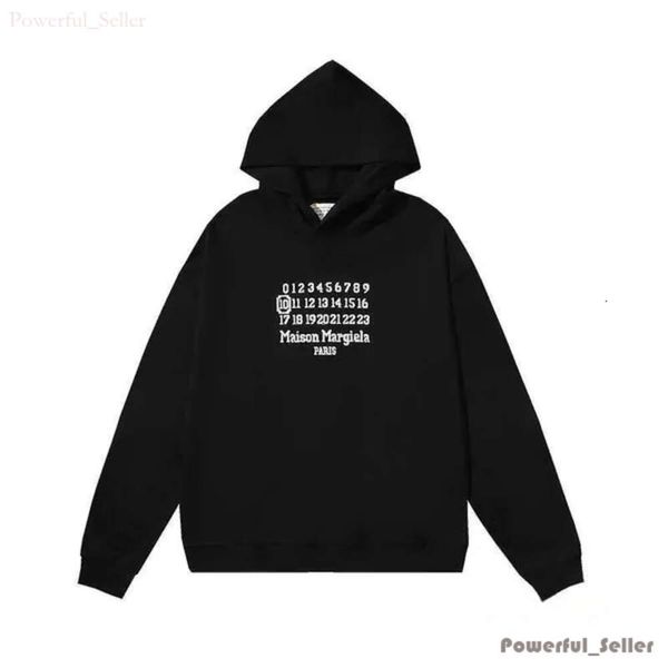 Margiela Sudadera Con Capucha Sudaderas Estilo Suéter Números Invertidos Mm6 Revuelto Irregular Cuadrángulo Etiqueta Moda Bélgica Maisons Margiela 2370