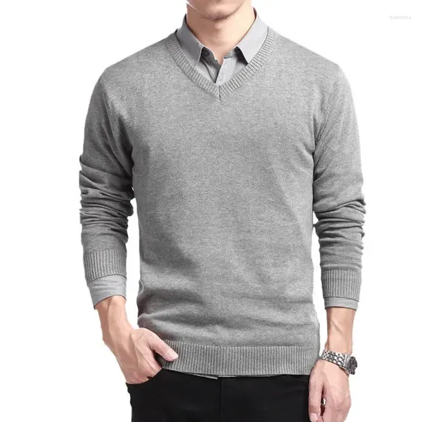 Maglioni da uomo 2024 Autunno Maglione da uomo a maniche lunghe Pullover Uomo con scollo a V Moda maschile Loose Fit Abbigliamento a maglia Pullover stile coreano