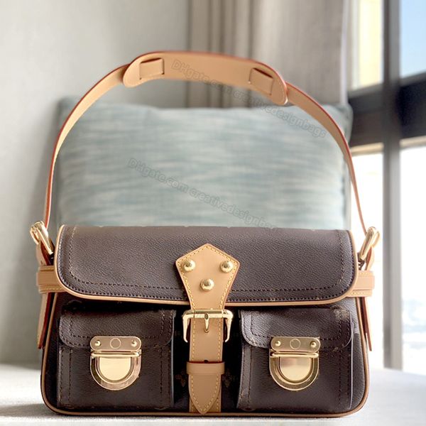 Borse a tracolla di qualità specchio Donna Moda classica Rivetto per il tempo libero Borsa doppia Manhattan Borsa retrò di lusso Borsa Bringbody 40027 Borsa 30 cm L424