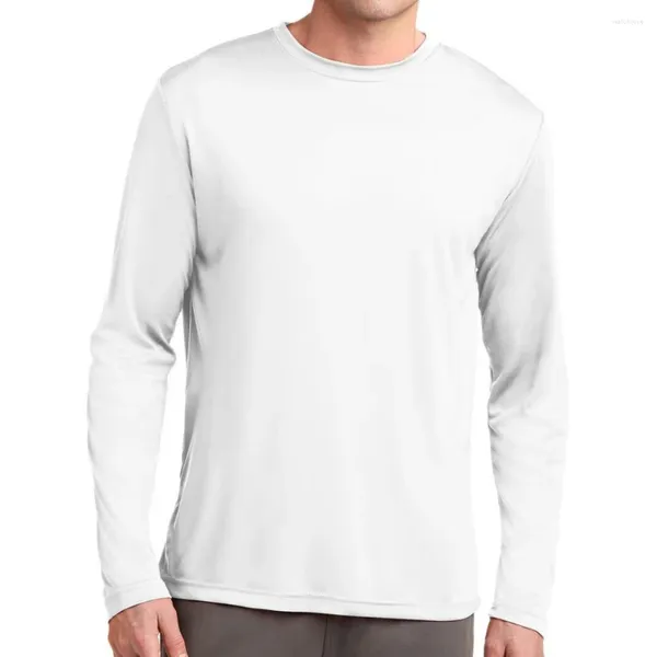 Camiseta masculina manga longa casual solta ao ar livre correndo esportes casal topos base tees workwear camiseta roupas masculinas