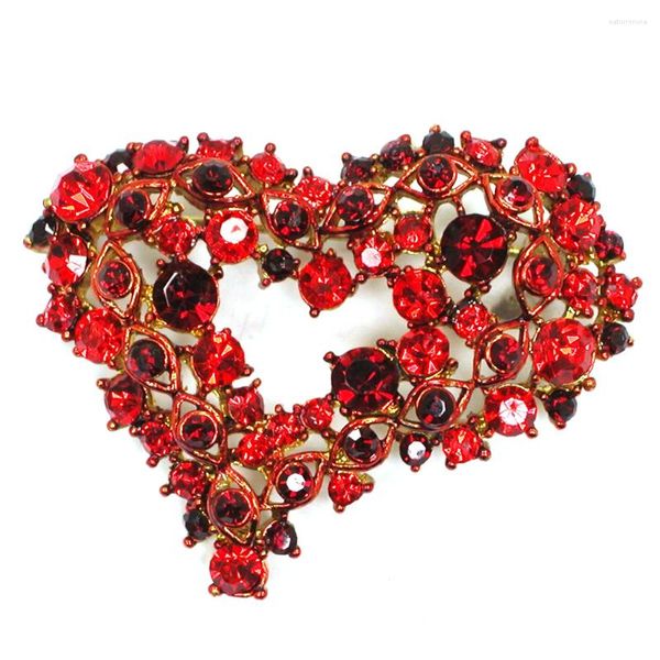 I brooches 12pcs comerciano il regalo all'ingrosso C102222 dei monili di Pin del cuore del Strass del Brooch di modo