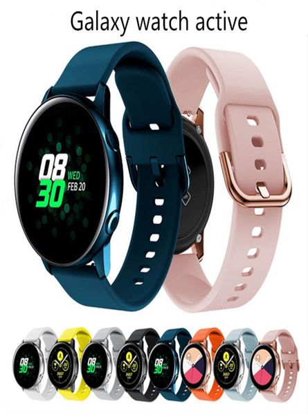 Cinturino in silicone da 20 mm 10 colori per Samsung Galaxy Watch Bracciale attivo di ricambio per orologio sportivo con cinturino a 2 fasce4094713