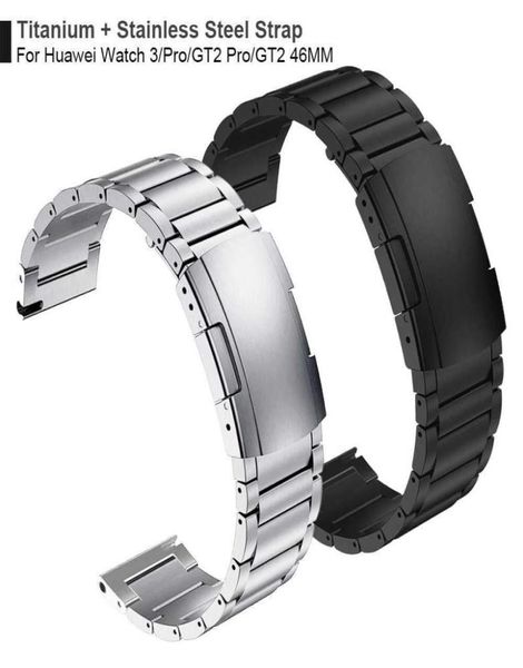 Cinturino con chiusura in acciaio al titanio per Huawei Watch 3 Band Gt 2 Pro Gt2 Cinturino per Honor Magicwatch2 46mm Gs Pro Bracciale Bracciale H5242391