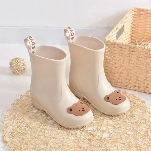 Crianças dos desenhos animados bota de chuva bebê menino menina capa de chuva infantil criança criança sapatos pvc impermeável fundo macio sapatos de bebê 1-6y 231229