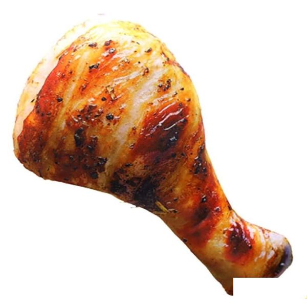 Giocattoli per cani mastica 3D Simation coscia di pollo fritto cuscino decorativo per alimenti per la casa Vivid P peluche 1520 cm giocattolo per animali domestici per bambini220I1630443 Drop Dhtpq