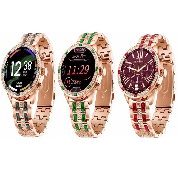 Relógios gen12 mulher relógio inteligente moda luxo diamante bluetooth chamada monitoramento de saúde ai voz gen 12 relógio de pulso smartwatch para senhoras