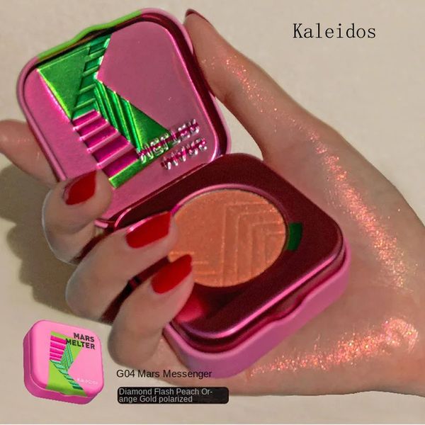 Kaleidos clássico espaço idade pequena caixa quadrada glitter pó shimmer contorno blush maquiagem para rosto corpo destaque 231229