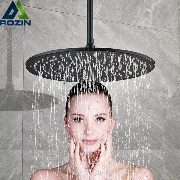 Kafalar Tavan Monte Banyo Duş Başlık 12/16 inç Büyük Yağış Duş Musluk Aksesuar Üst Yuvarlak Pirinç Duş Başlığı