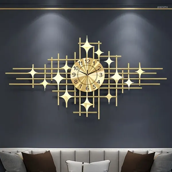 Orologi da parete Designer Lungo Orologio di grandi dimensioni Camere da letto in oro unico Orologio di lusso personalizzato 2023 Reloj De Pared Home Decor