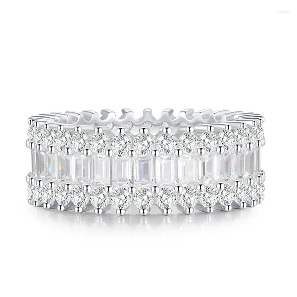 Cluster Ringe ZOCA Band Ring 925 Sterling Silber CZ Verlobung Hochzeit Für Frauen Männer Modeschmuck